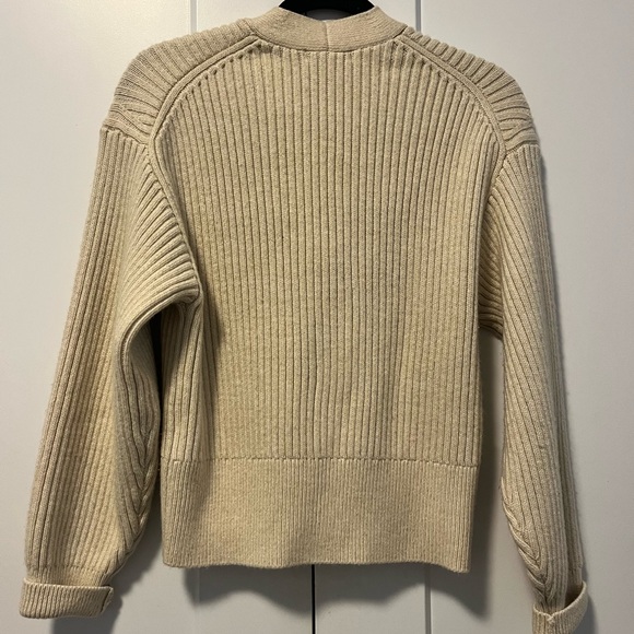 H&M Cream Ribbed Button-Up Cardigan - Picture 2 of 2